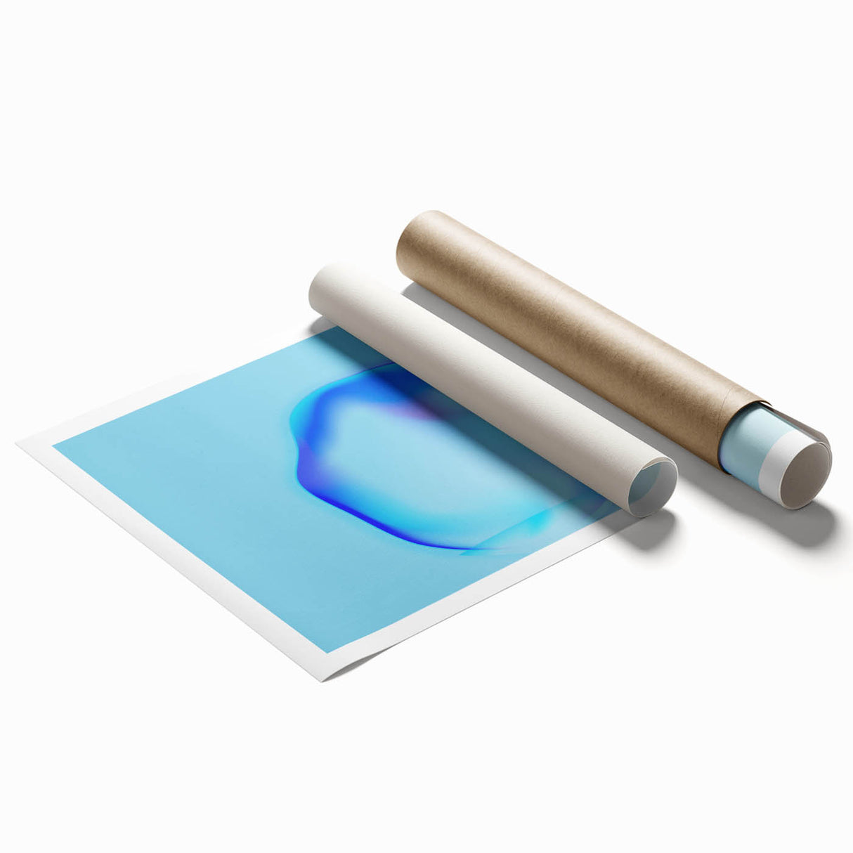 Minimalist Abstract Art – Fluid Blue Modern Wall Decor