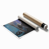 Fluid Acrylic Wall Decor – Deep Blue & Black Abstract Canvas