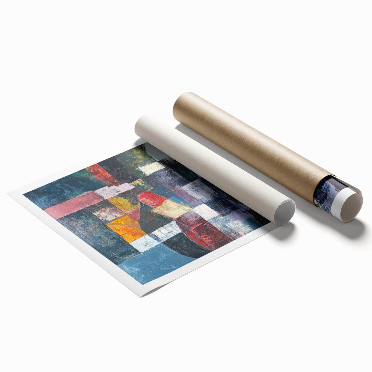 Geometric Abstract Expressionist Wall Art – Textured Modern Canvas