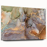 Contemporary Luxury Abstract Paintings – Green & Gold Canvas