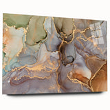 Contemporary Luxury Abstract Paintings – Green & Gold Canvas