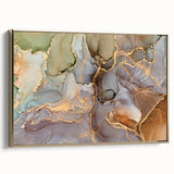 Contemporary Luxury Abstract Paintings – Green & Gold Canvas