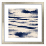 Minimalist Mountain Wall Art – Navy Blue Abstract Horizon Print