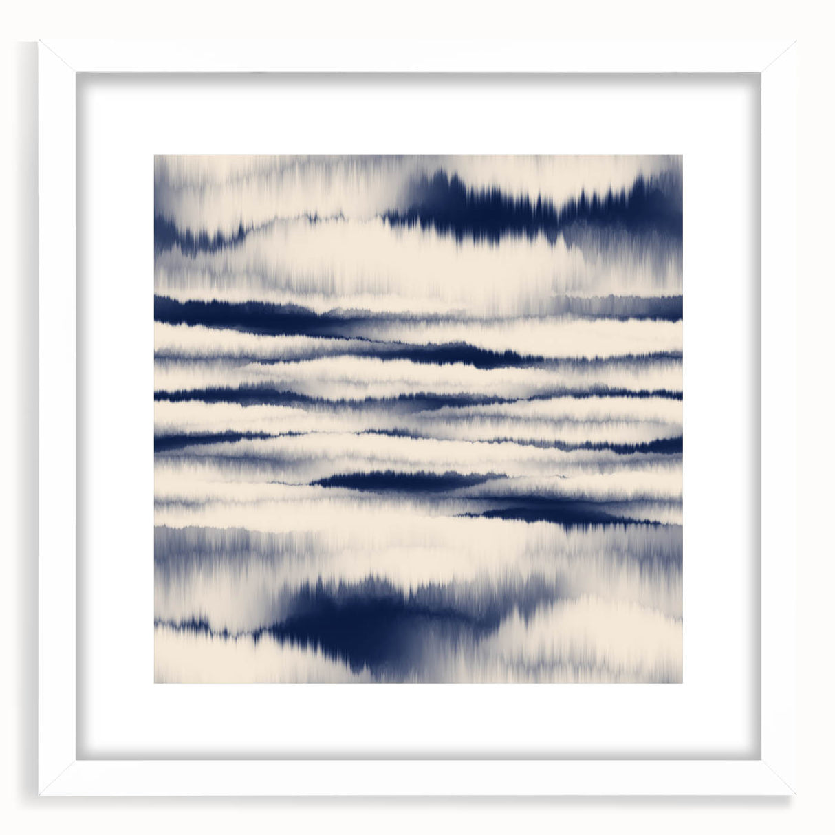 Minimalist Mountain Wall Art – Navy Blue Abstract Horizon Print