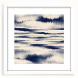 Minimalist Mountain Wall Art – Navy Blue Abstract Horizon Print