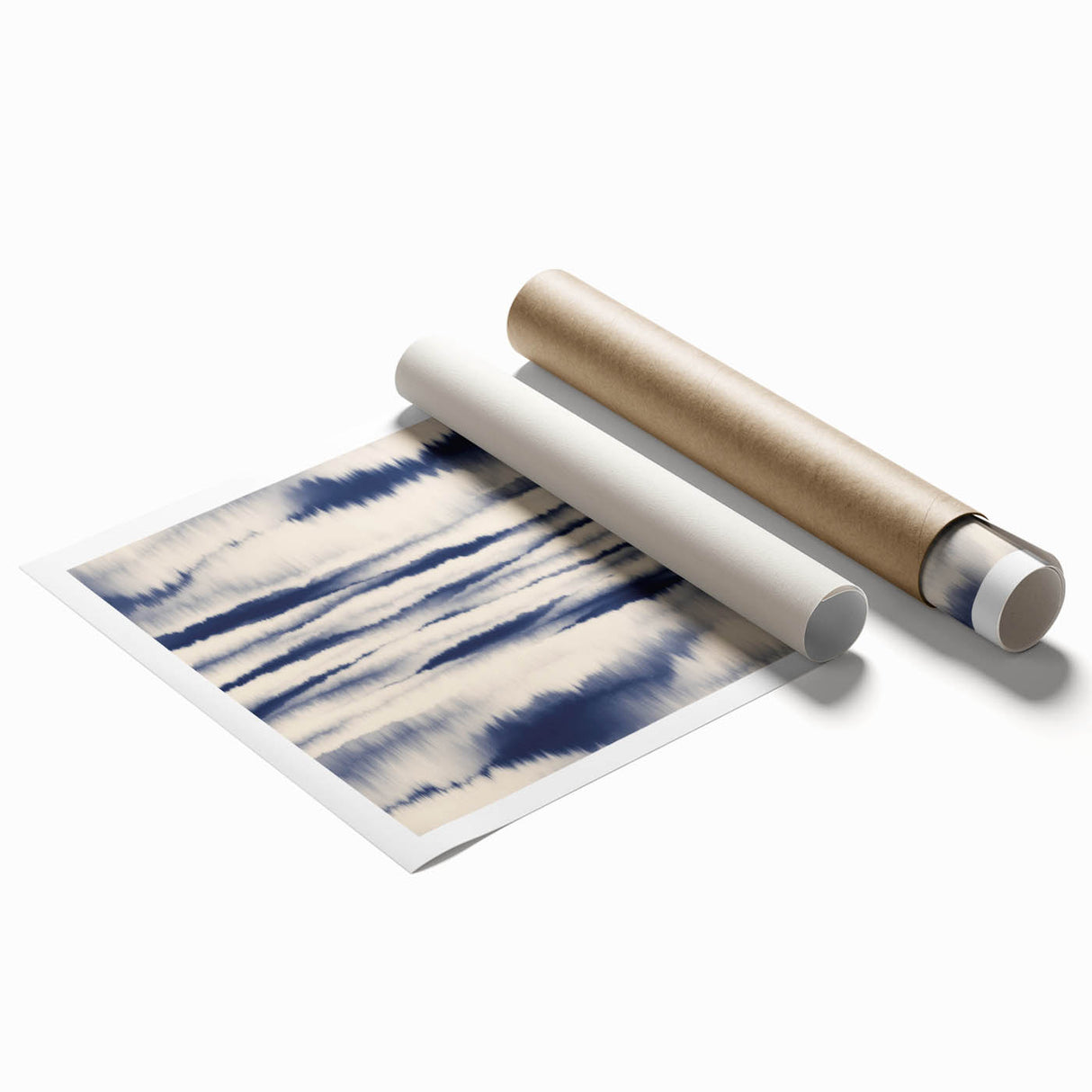 Minimalist Mountain Wall Art – Navy Blue Abstract Horizon Print