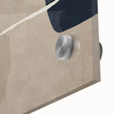 Large Abstract Wall Decor - Organic Shapes in Beige and Navy