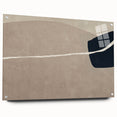 Large Abstract Wall Decor - Organic Shapes in Beige and Navy