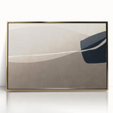 Large Abstract Wall Decor - Organic Shapes in Beige and Navy