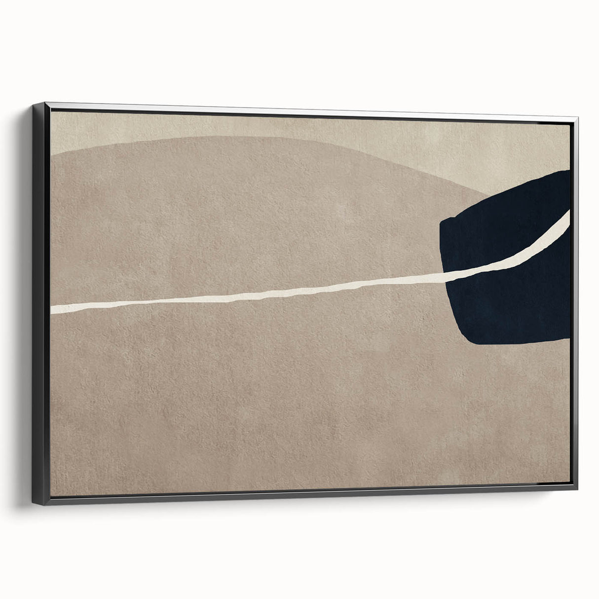 Large Abstract Wall Decor - Organic Shapes in Beige and Navy