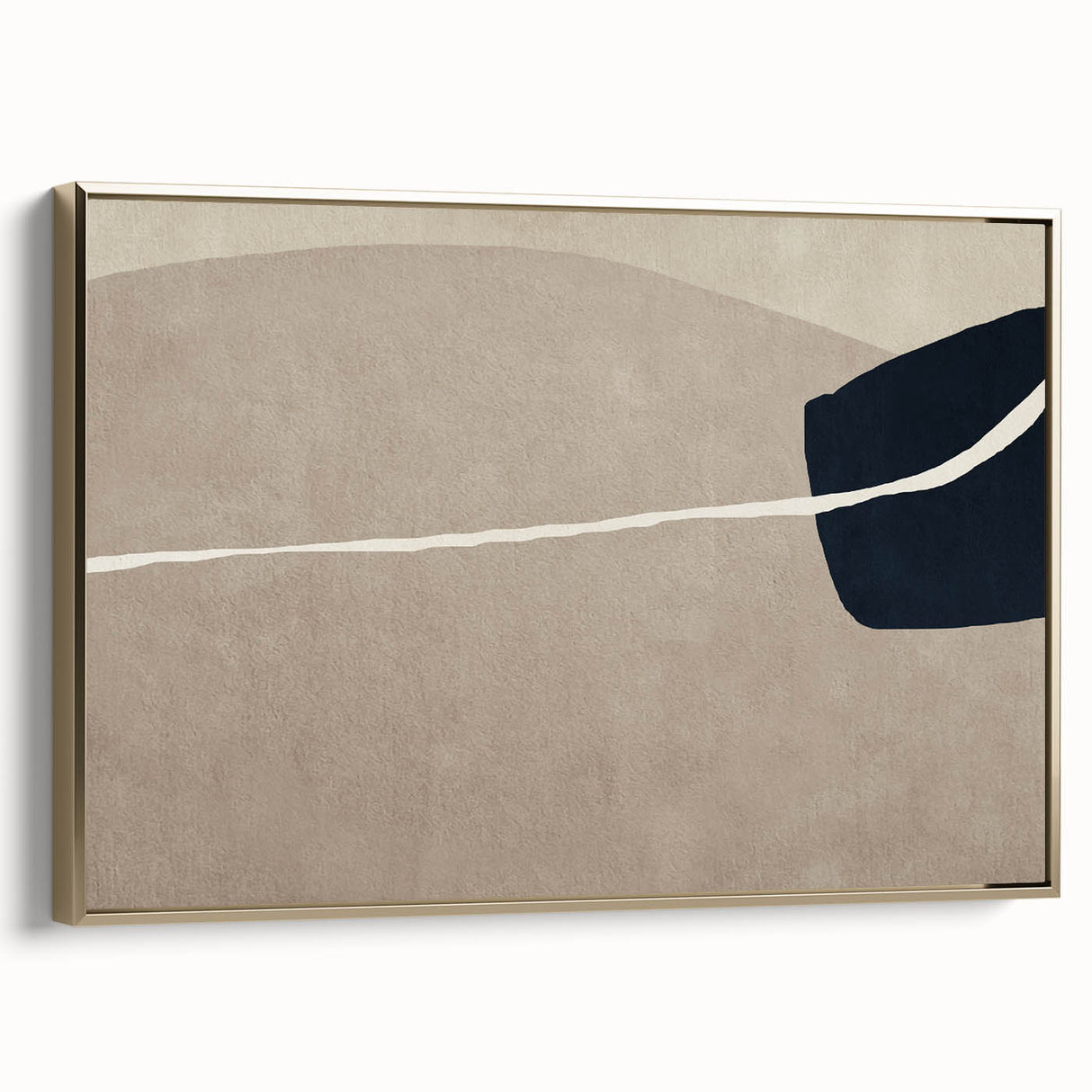 Large Abstract Wall Decor - Organic Shapes in Beige and Navy