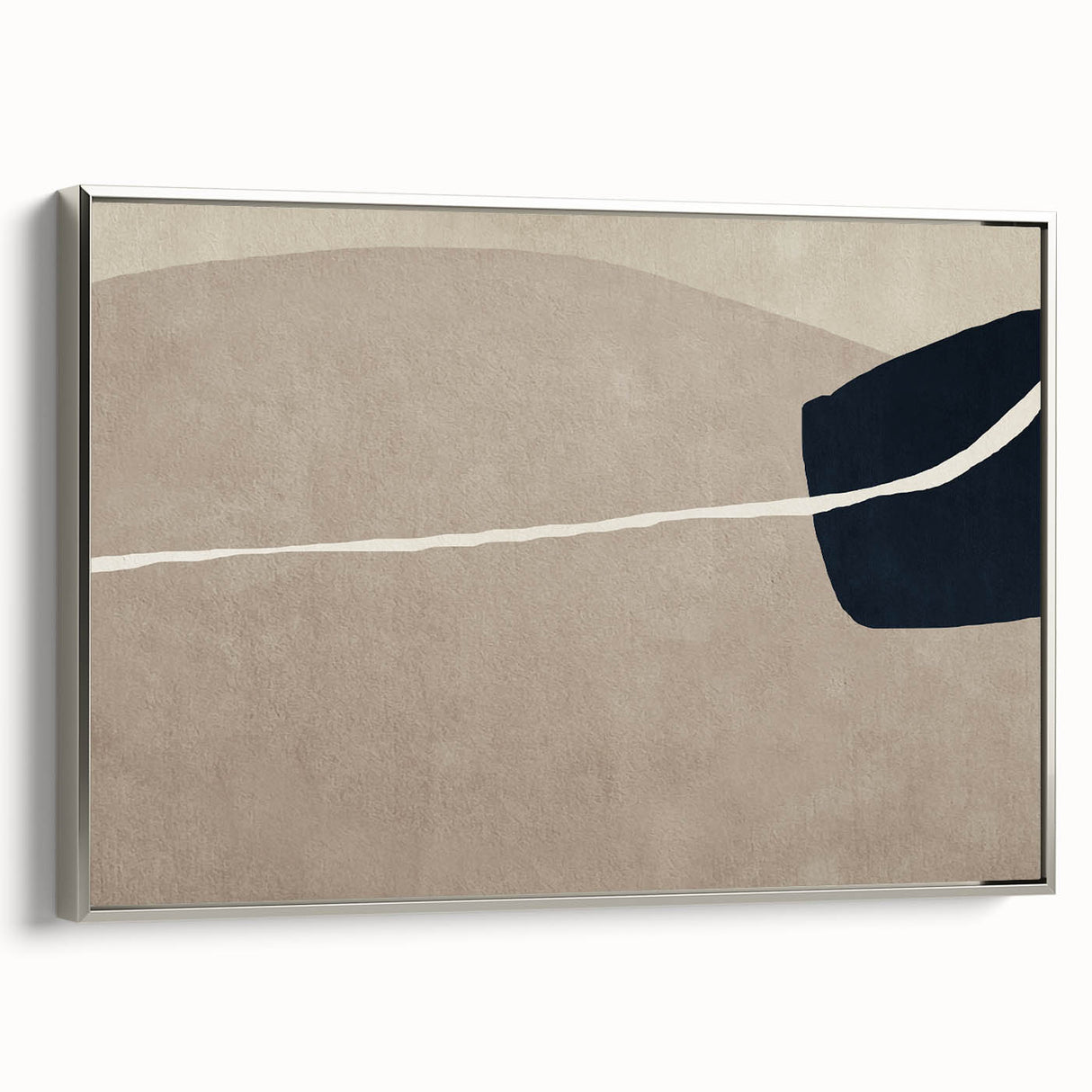 Large Abstract Wall Decor - Organic Shapes in Beige and Navy