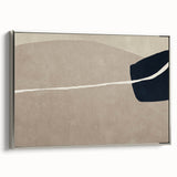 Large Abstract Wall Decor - Organic Shapes in Beige and Navy