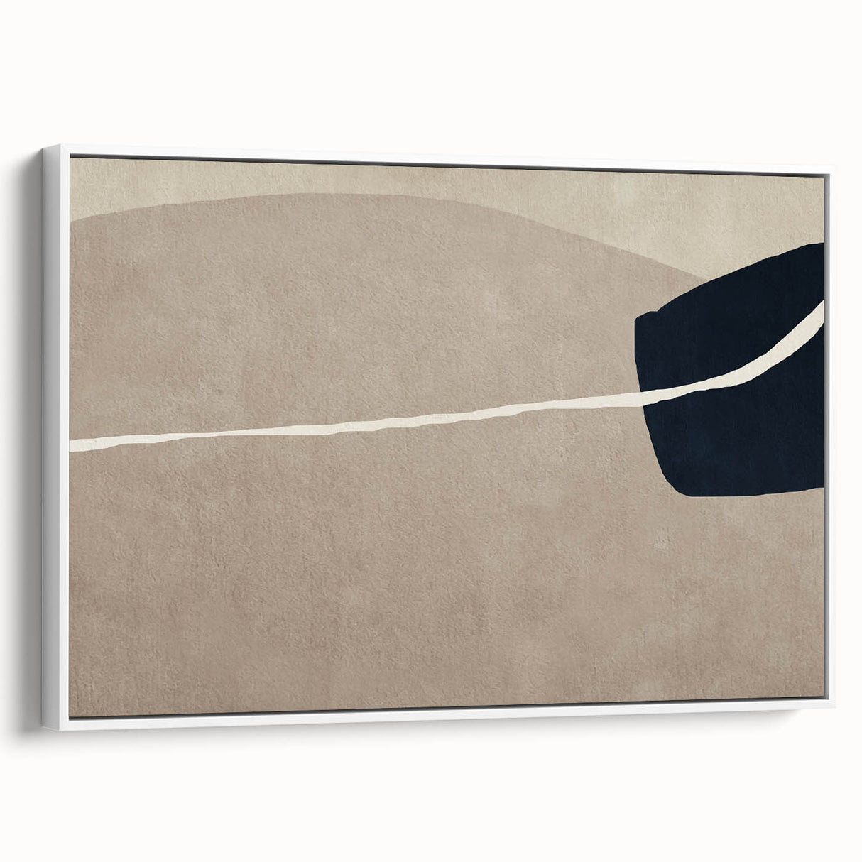 Large Abstract Wall Decor - Organic Shapes in Beige and Navy
