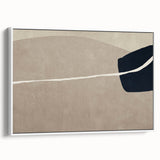 Large Abstract Wall Decor - Organic Shapes in Beige and Navy