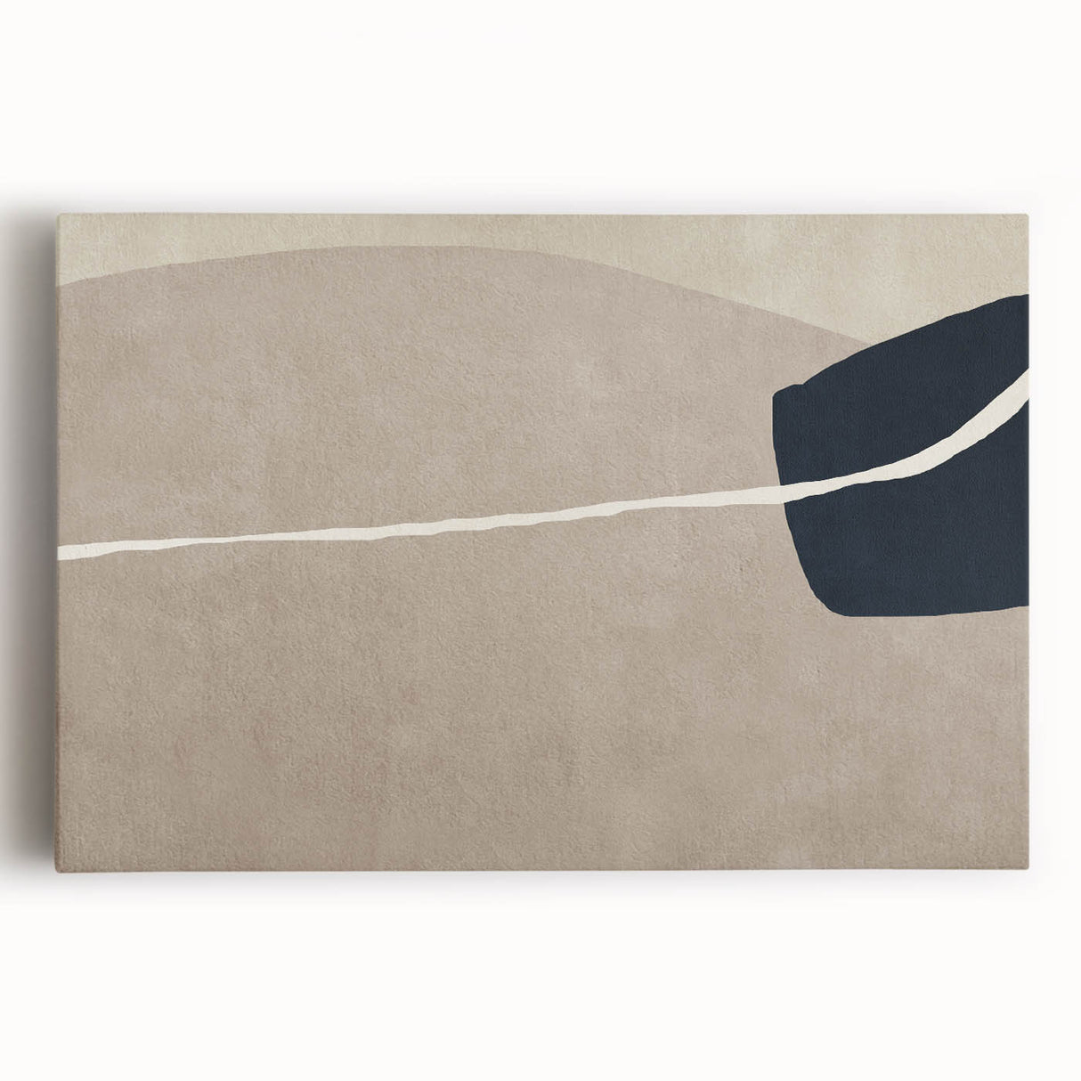 Large Abstract Wall Decor - Organic Shapes in Beige and Navy