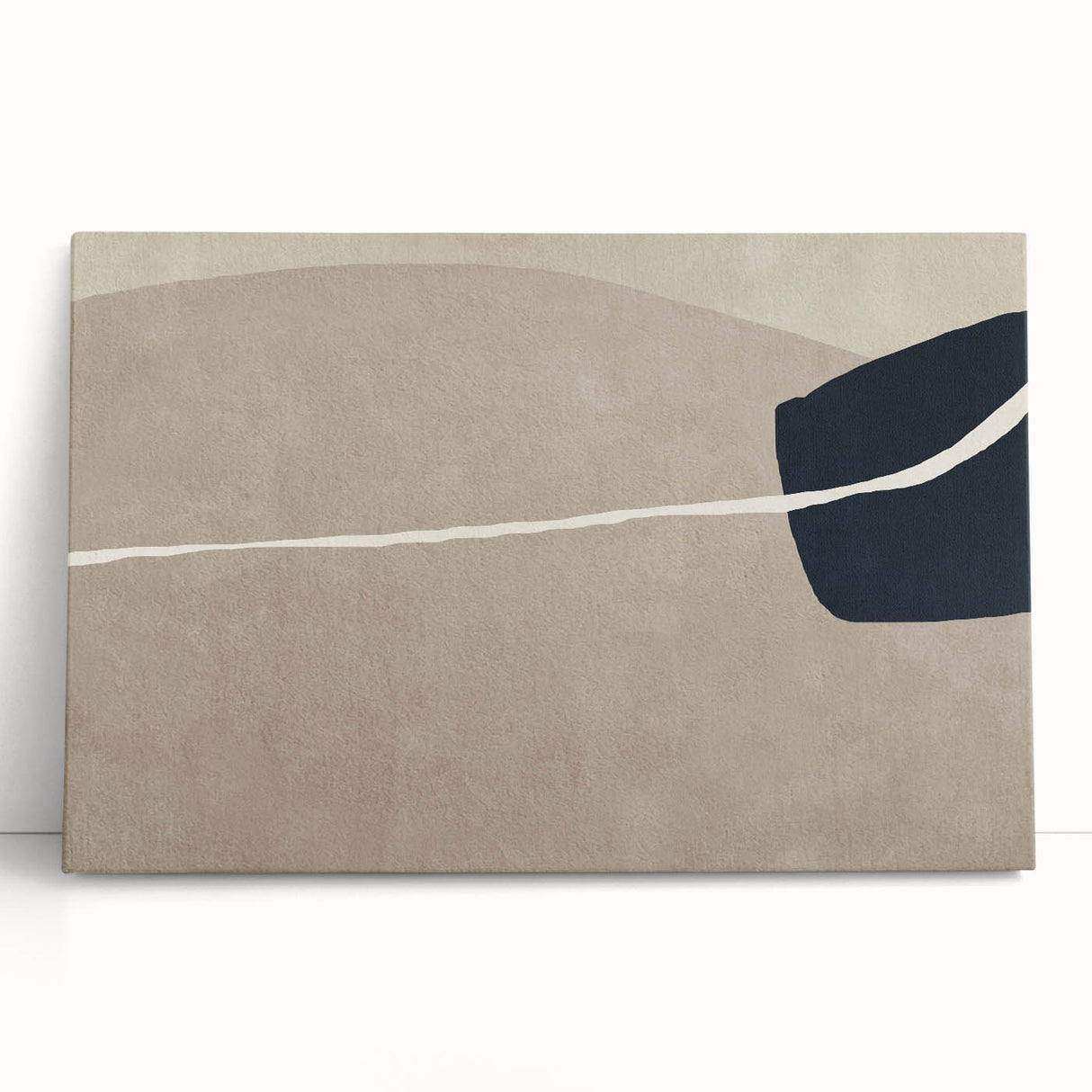 Large Abstract Wall Decor - Organic Shapes in Beige and Navy