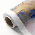 Abstract Fluid Canvas Art – Pink, Blue & Gold Modern Wall Print