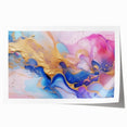 Abstract Fluid Canvas Art – Pink, Blue & Gold Modern Wall Print