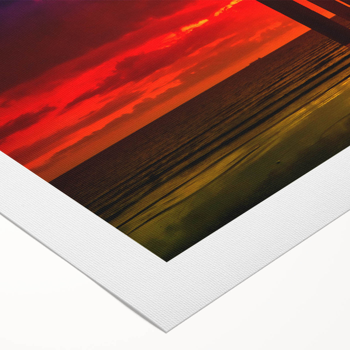 Minimalist Coastal Landscape Art – Sunset Torii Gate Ocean View Print