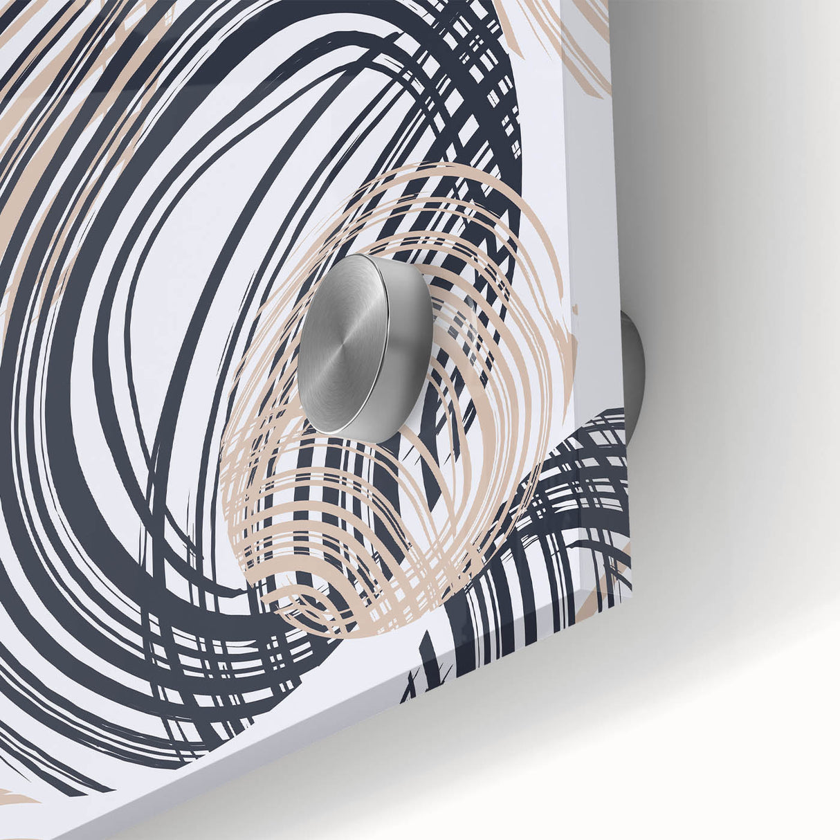 Abstract Art for Sale – Dynamic Swirling Navy & Beige Print