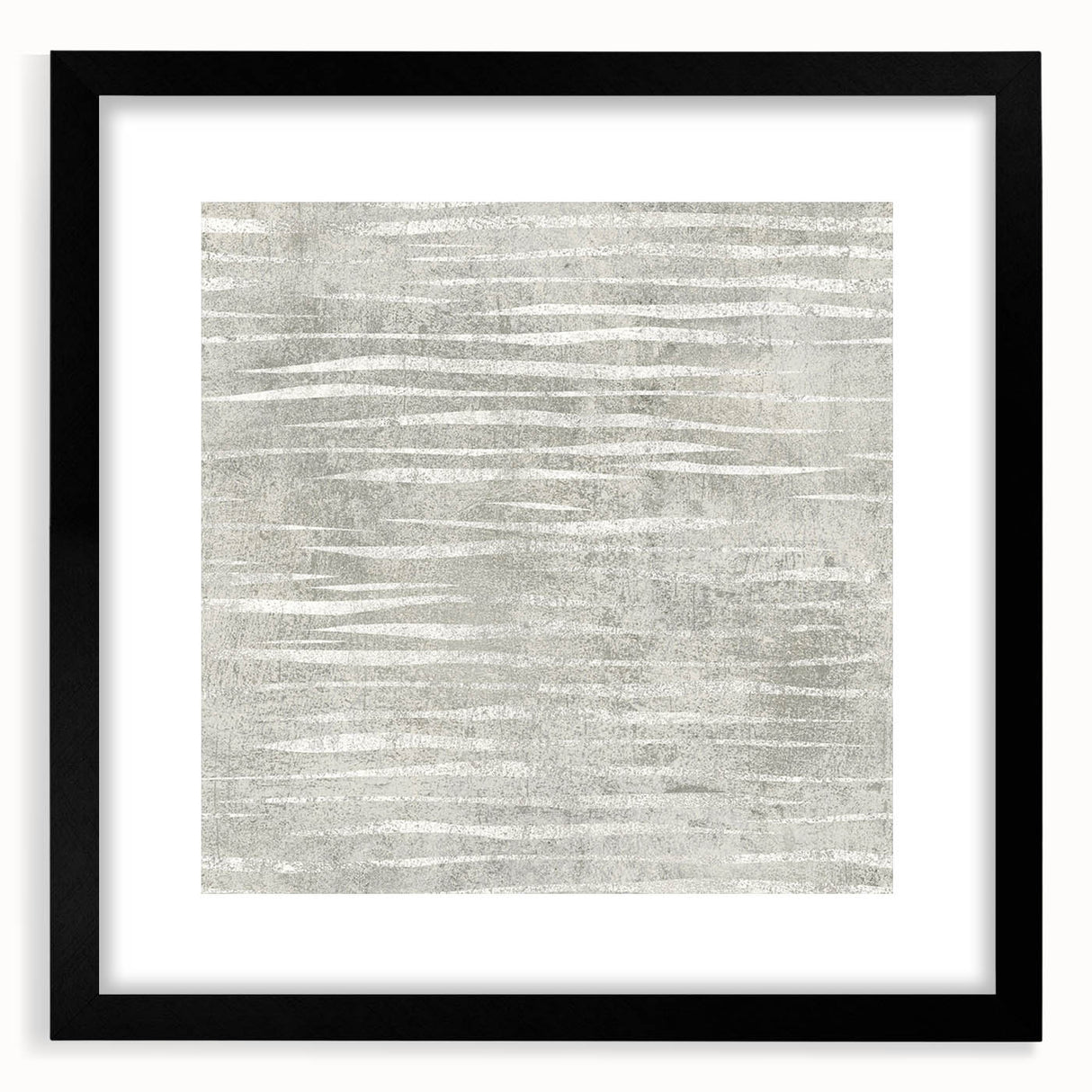 Contemporary Framed Abstract Art - Light Gray Textured Flow Design