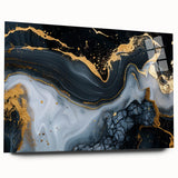 Luxury Black & Gold Abstract Painting – Modern Wall Art Print
