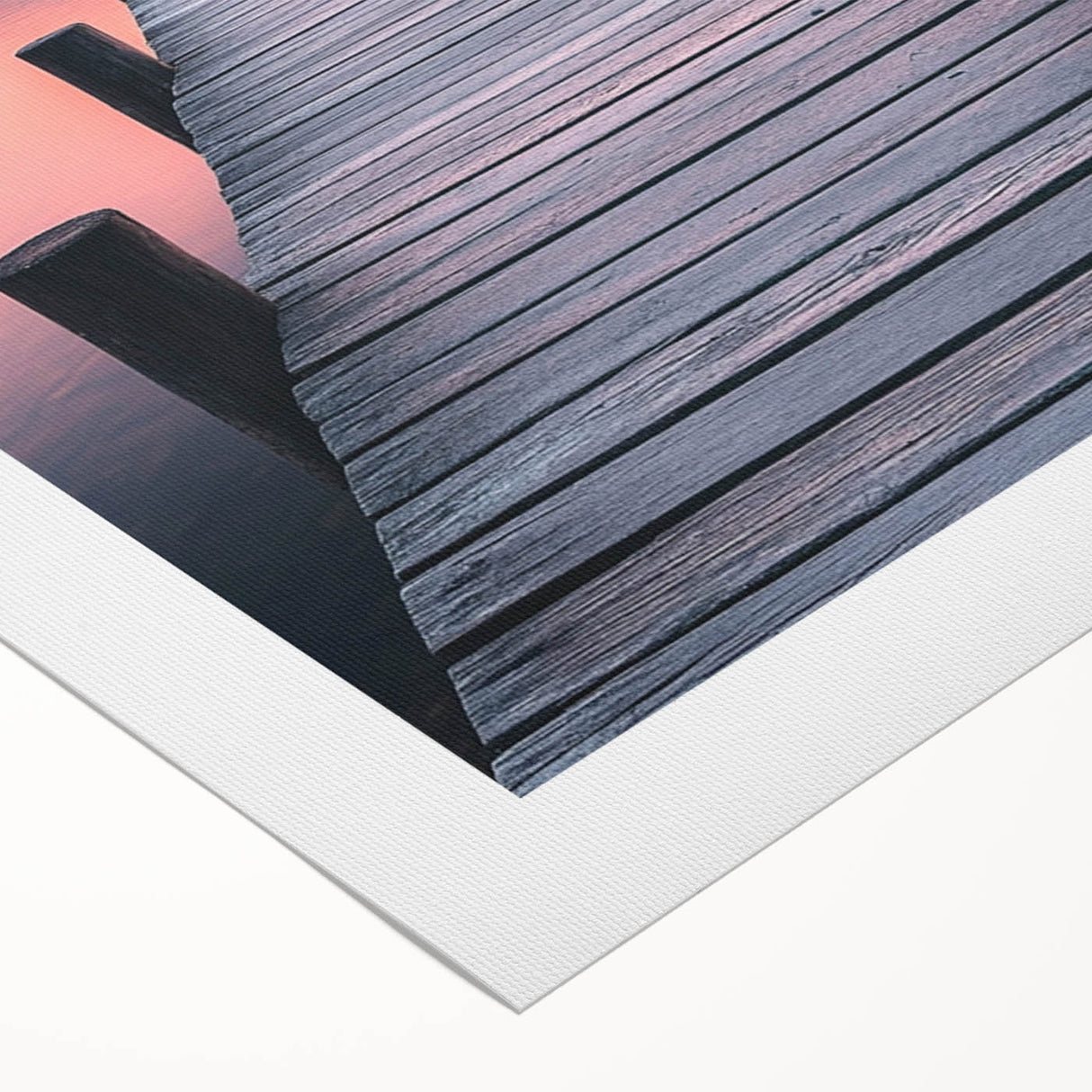 Minimalist Mountain Wall Art – Serene Lake and Pier Print