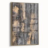 Bold Abstract Wall Art in Black and Gold – Modern Oil Painting Print