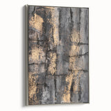 Bold Abstract Wall Art in Black and Gold – Modern Oil Painting Print