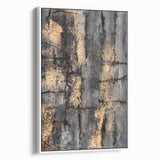 Bold Abstract Wall Art in Black and Gold – Modern Oil Painting Print
