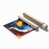 Bold Abstract Expressionist Wall Art – Colorful Drip Canvas Print