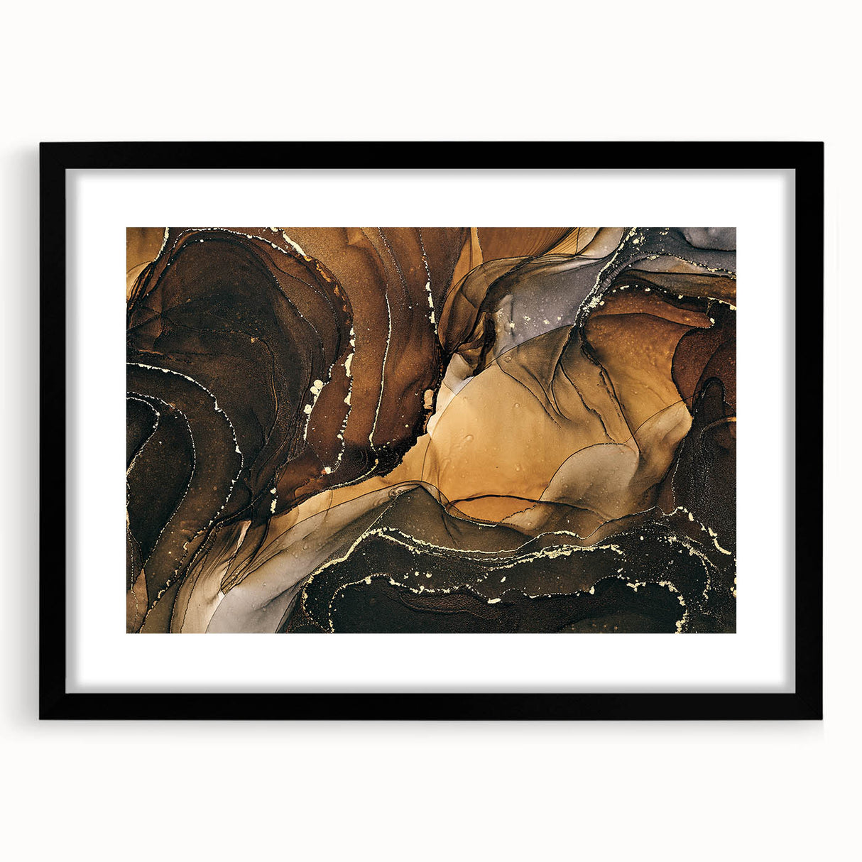 Upscale Abstract Art Collection – Brown & Gold Luxury Canvas