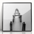 Black and White Minimalist Landscapes – Abandoned Pier in Mist Print