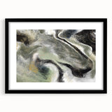 Modern Abstract Wall Art – Fluid Green & Gold Marbled Print