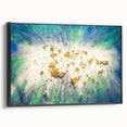 Large Abstract Canvas – Moody Modern Wall Art in Blue, Green & Gold