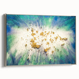 Large Abstract Canvas – Moody Modern Wall Art in Blue, Green & Gold