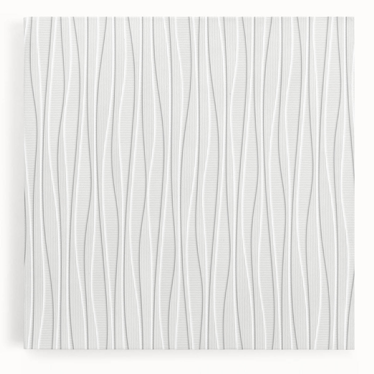 Textured Acrylic Wall Art - Vertical Wave Lines in Soft Neutrals