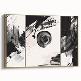 Large Black and White Abstract Wall Art - Modern Monochrome Canvas