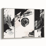 Large Black and White Abstract Wall Art - Modern Monochrome Canvas