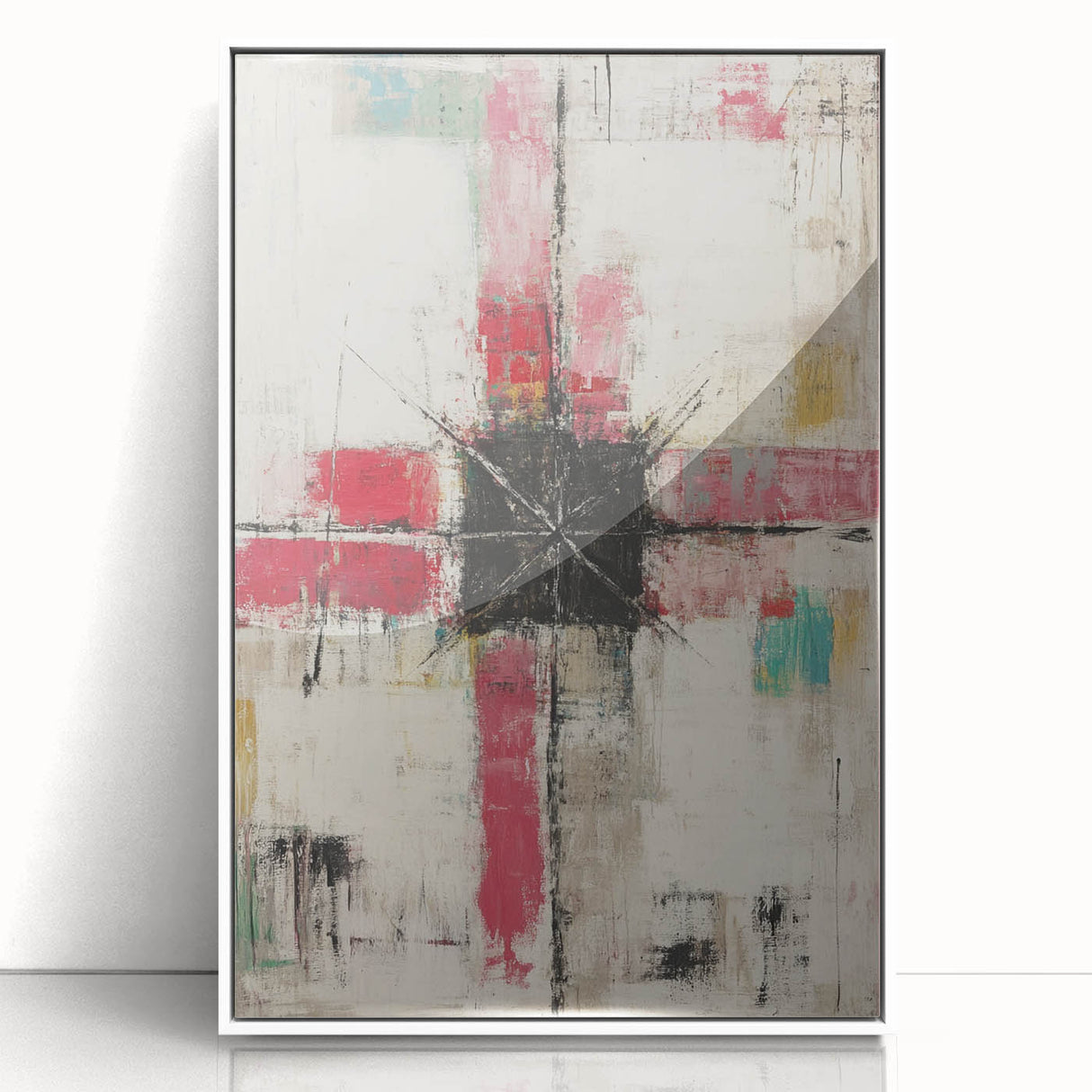 Geometric Abstract Expressionist Wall Art – Textured Modern Canvas