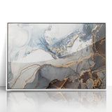 Exclusive Abstract Wall Decor – Navy, White & Gold Luxury Art