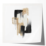 Modern geometric wall decor – black and gold minimalist canvas print