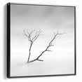 Minimalist Landscape Wall Art – Solitary Branch in Soft Mist
