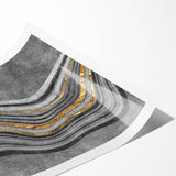 Contemporary Canvas Print - Gold & Gray Geometric Abstract Art