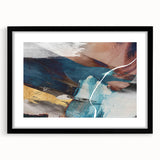 Geometric Abstract Painting - Navy Blue & Gold Wall Art
