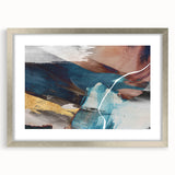 Geometric Abstract Painting - Navy Blue & Gold Wall Art