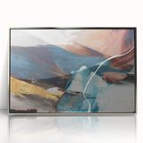 Geometric Abstract Painting - Navy Blue & Gold Wall Art