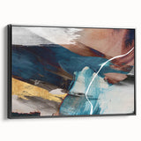 Geometric Abstract Painting - Navy Blue & Gold Wall Art