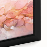 Abstract Fluid Canvas Art – Peach & Gold Modern Wall Decor